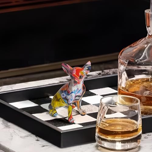 Colorful Chihuahua Statue - Graffiti Decor Sculpture for Home