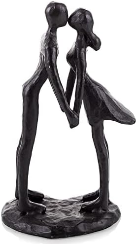 Sziqiqi Kissing Couple Cast Iron Sculpture