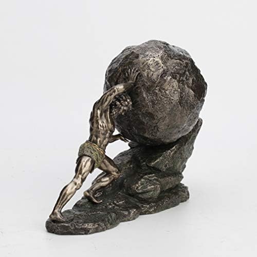 Veronese Design 8 18 Inch Sisyphus and The Eternal Boulder Bronze Finish Statue