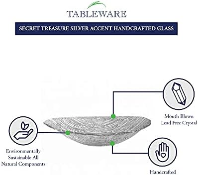Badash Secret Treasure Silver Glass Salad Bowl