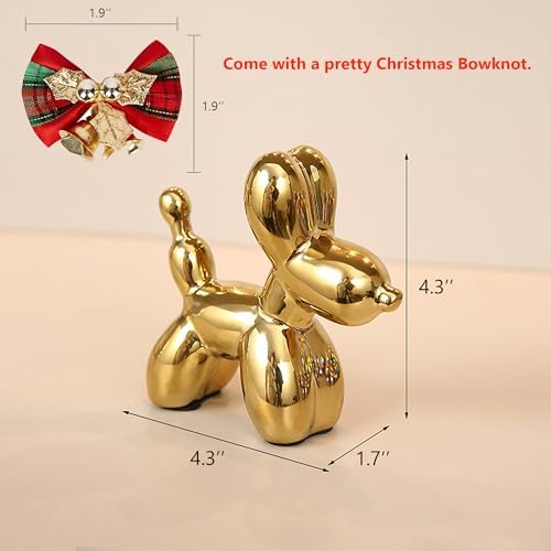 Steviieden Gold Ceramic Balloon Dog Statue
