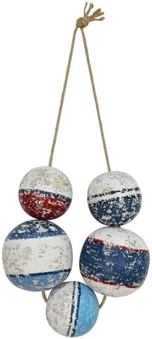 Rustic Wood Fishing Float Wall Decor Hanging Ornaments