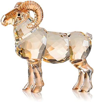 Realistic K9 Crystal Goat Home Decor Statue Gold