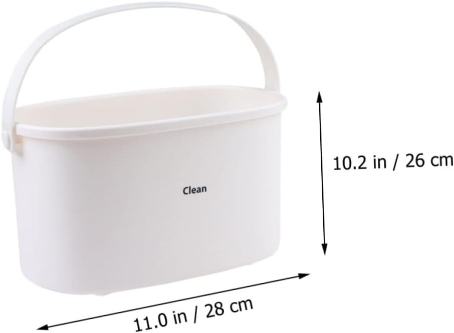 Mobestech 1Pc White Plastic Shower Organizer Basket for Bathroom Kitchen and Food Storage