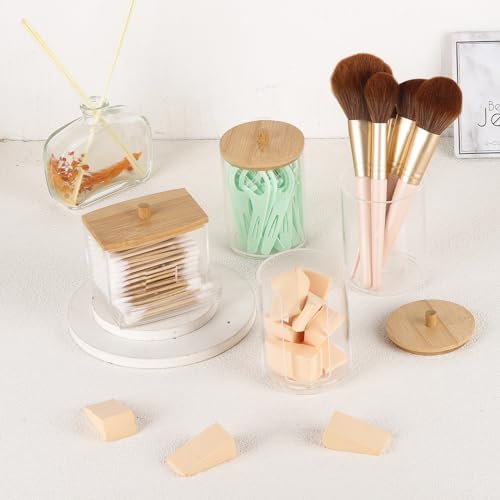 Tbestmax 107oz Qtip Holder Dispenser 4 Pack Beige