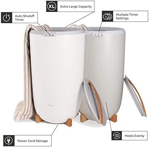 Zadro Large Towel Warmer Bucket Timer Electric Towel Heater for Bathroom Auto Shut Off