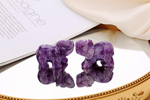 Qinjiejie Amethyst Elephant Healing Statue