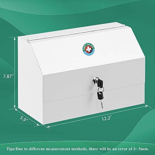 KYODOLED Wall Mount Medicine Lock Box with Key 122 x 59 x 787 Inch