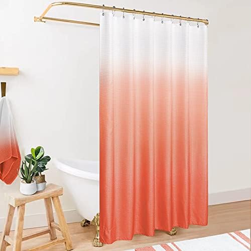 MrsNaturall Peach Ombre Shower Curtain Set 1