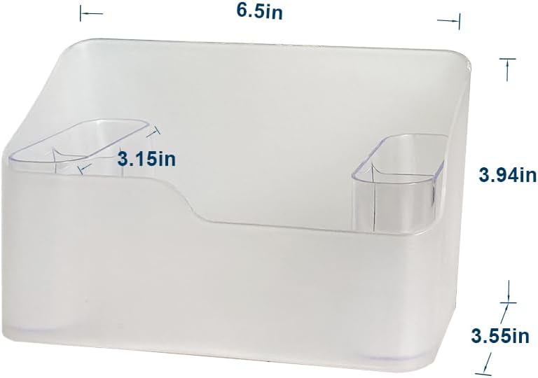 2 Pack Clear Makeup Organizer with 4 Compartments