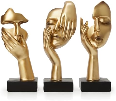 Gold Decor Thinker Statues Set of 3