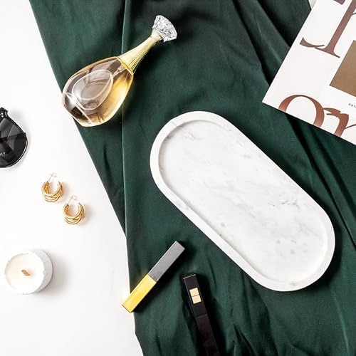 WORHE Natural Marble Vanity Tray for Candles Jewelry