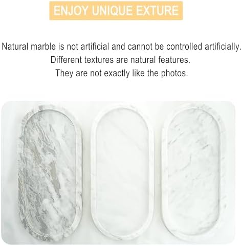 WORHE Natural Marble Vanity Tray for Candles Jewelry