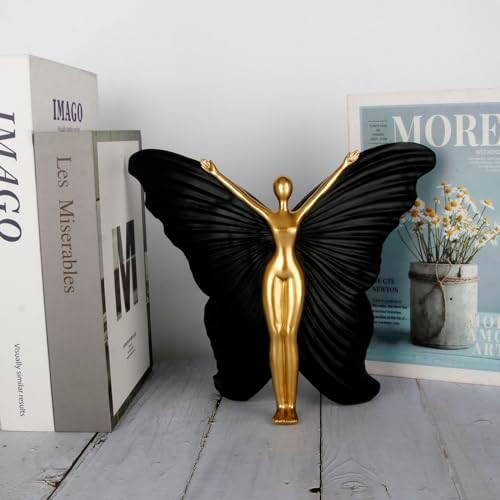 Wisifayardin Black Fairy Statues Indoor Decor - Resin Modern Home Sculpture