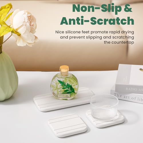 3PCS Diatomaceous Earth Tray for Sink and Bathroom Counter
