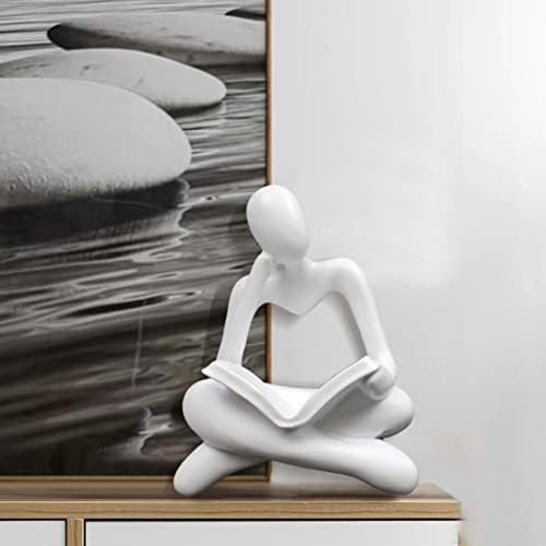 Modern White Thinker Statue Abstract Sculpture Home Decor