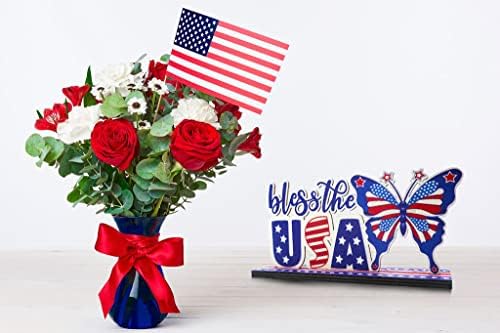 3 PCS 4th of July Table Centerpieces with American Flag Decorations