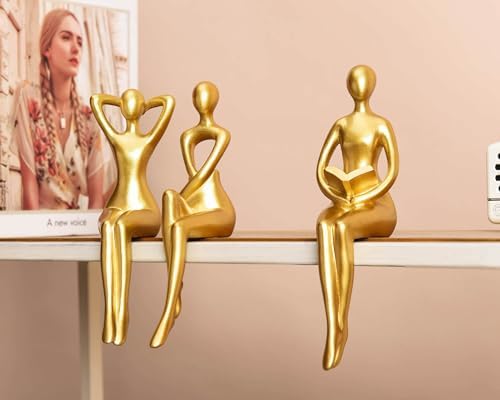 Quoowiit Gold Thinker Statue Set of 3