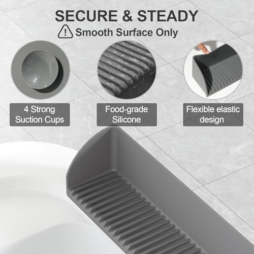 Roslim Splash Guard 2Pack Silicone Bath Tub Tray Holder with 4 Suction Cups