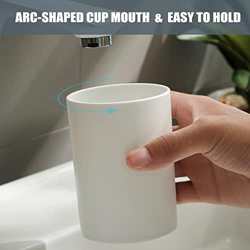 DeTii 105oz Reusable Toothbrush Cup - Unbreakable PP 300ml Holder with Suction Base