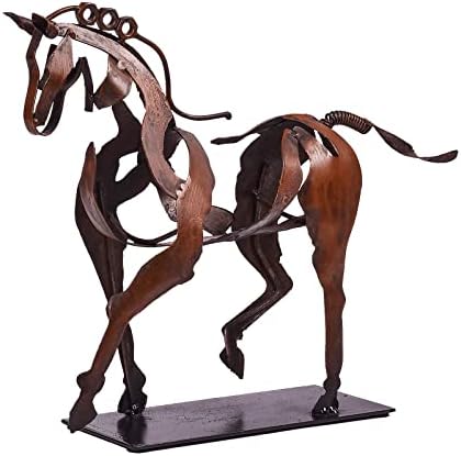 Handmade Horse Statue - Rustic Decor for Home and Office Brown