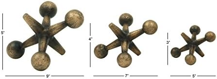 Deco 79 Gold Weathered Metal Statues Set of 3