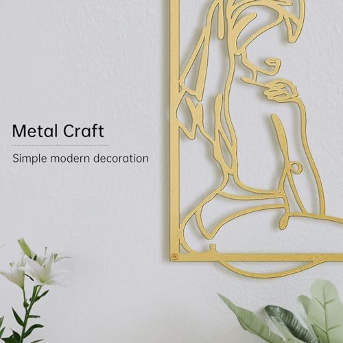 Modern Metal Gold Wall Decor Set 4Pcs Abstract Art Sculptures for Bedroom and Living Room