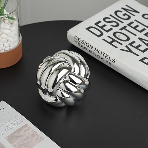 Lynagert Small Silver Knot Decor for Home Office