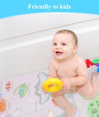 Secopad Baby Bath Mat with Suction Cups and Drain Holes 1