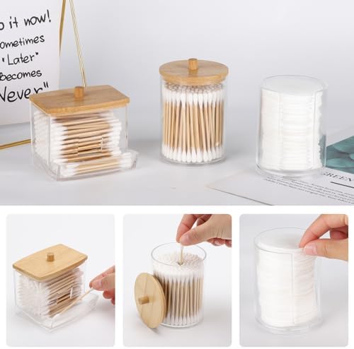 Tbestmax 107oz Qtip Holder Dispenser 4 Pack Beige