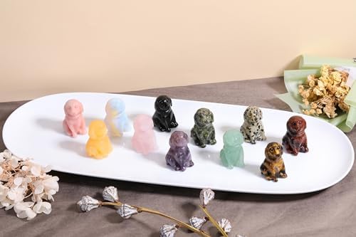 Jovivi Red Obsidian Dog Crystal Figurine Home Decor 1
