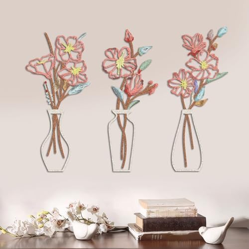 Primst 3 Pcs Metal Flower Wall Art - Rustic Boho Decor