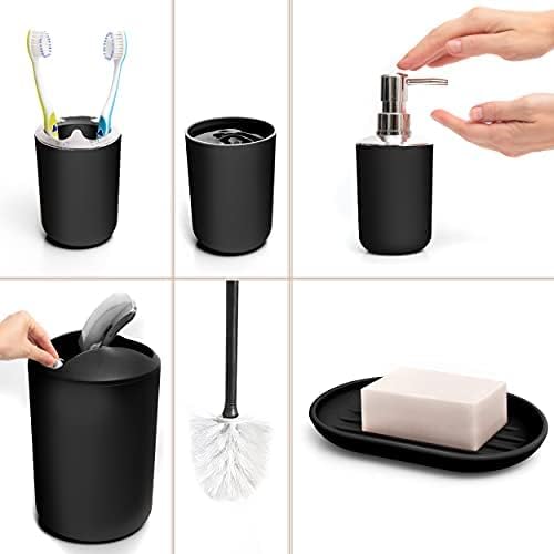 Moss Stone 6 Piece Black Bathroom Accessory Set
