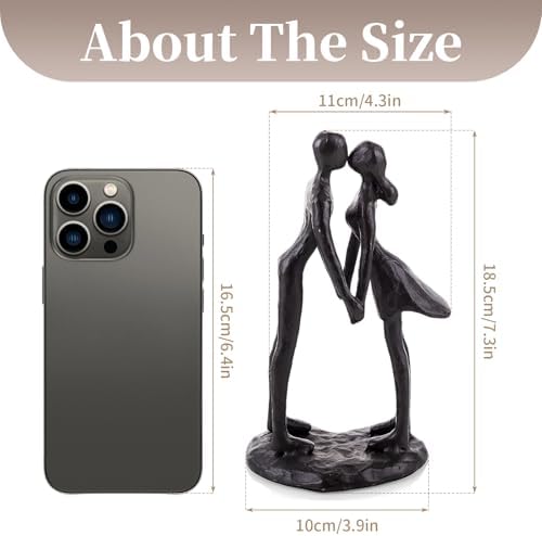 Sziqiqi Kissing Couple Cast Iron Sculpture