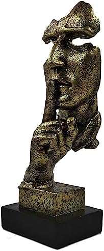 Silence is Golden Resin Statue 12 Bronze Thinker Decor