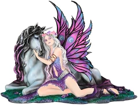 ICE ARMOR 145 W Purple Fairy with Gray Unicorn Statue