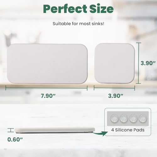 3PCS Diatomaceous Earth Tray for Sink and Bathroom Counter