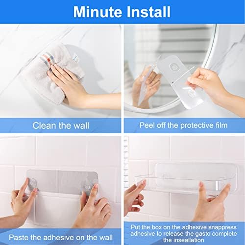 Diesisa Acrylic Shower Caddy with Self-Adhesive Tape