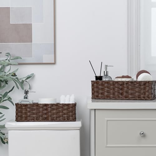 GRANNY SAYS 2-Pack Wicker Bathroom Baskets with Dividers