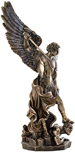 Top Collection Archangel St Michael Statue - 145 Inch Cold-Cast Bronze
