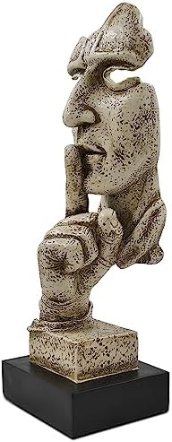 Silence is Golden 12 Inch Resin Thinker Statue