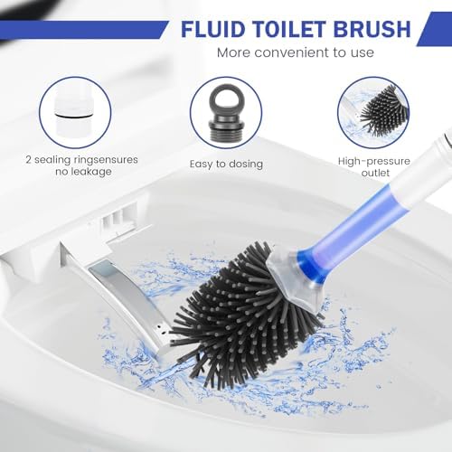 MABCIRY Toilet Brush with Refillable Handle Dispenser