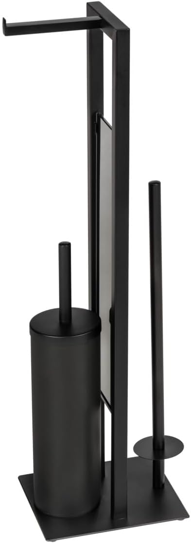 WENKO Rivalta Toilet Set with Brush Roll Holders Matte Black