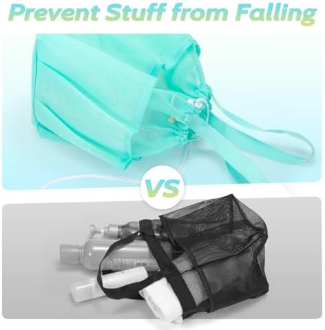 Famichan Mesh Shower Caddy with 8 Pockets Blue