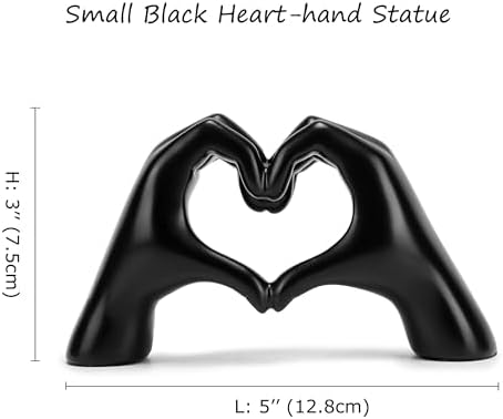 FANTESTICRYAN Heart Hands Love Sculpture Small Black
