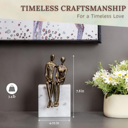 50th Wedding Anniversary Sculpture Set - Iron Marble