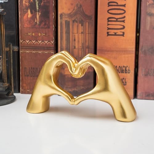 Small Heart Hands Sculpture Gold Home Decor