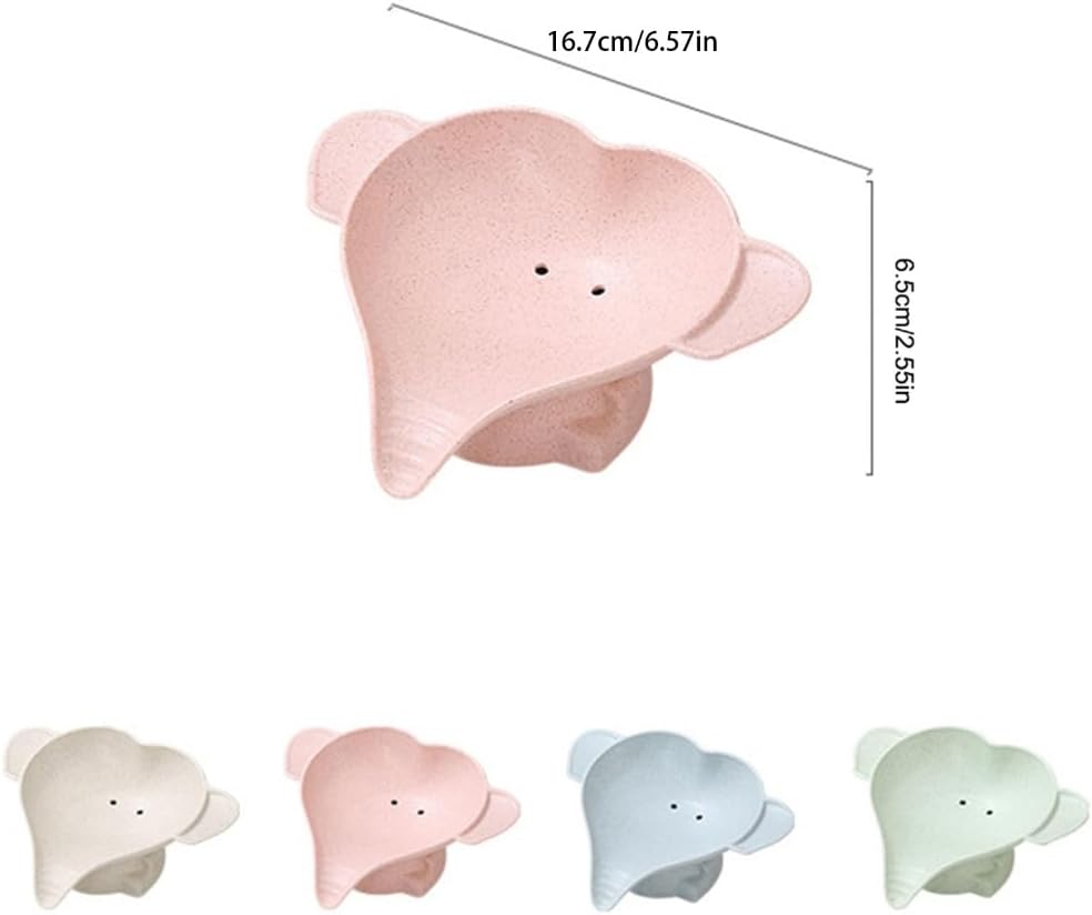 Fogun Little Elephant Soap Holder Food Grade PP Wheat Straw for Kids