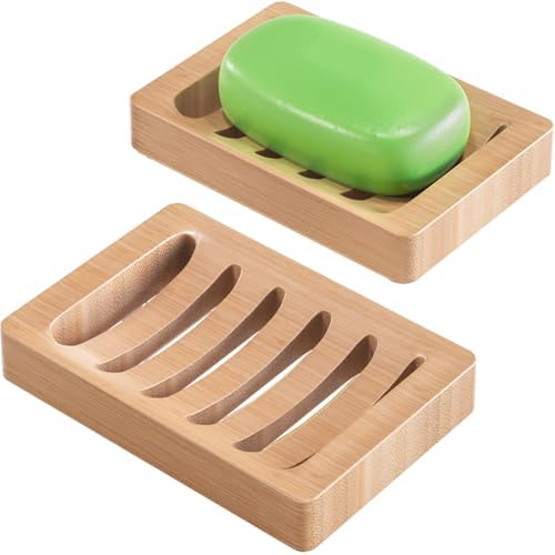 AmazerBath Bamboo Soap Dish 2 Pack