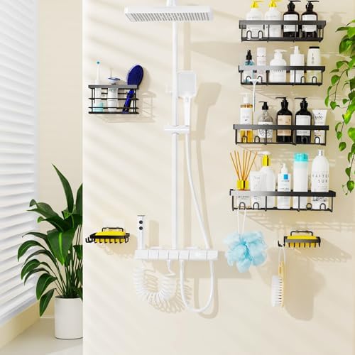 Moforoco 7 Pack Adhesive Shower Organizer Set